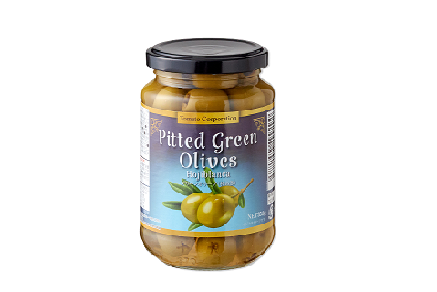 Pitted Green Olives in Jar